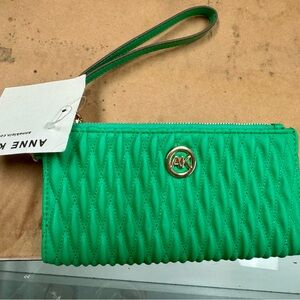 Anne Klein Green Textured Clutch